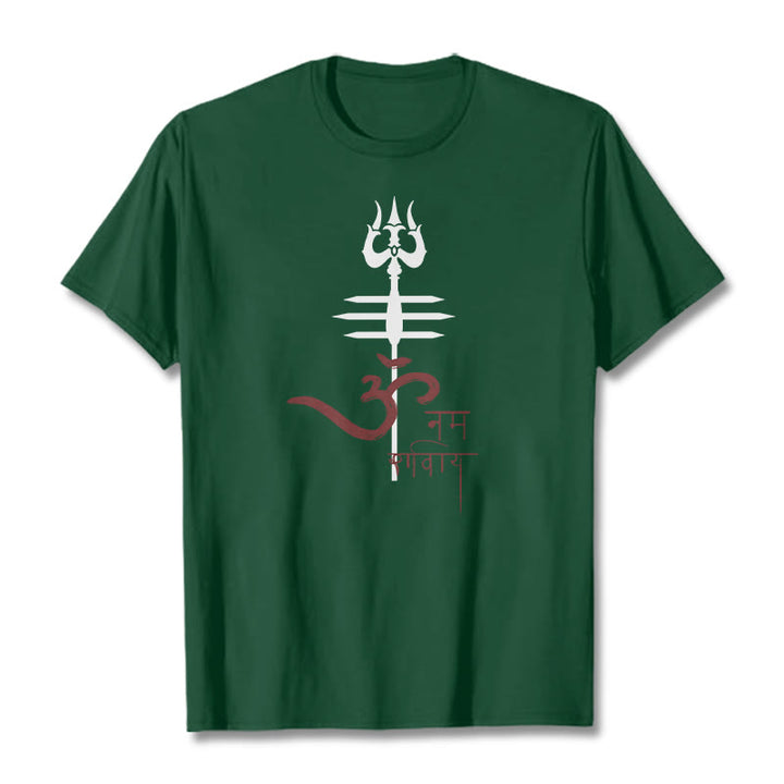 Buddha Stones OM NAMAH SHIVAYA Trójząb bawełniany T-shirt - ForestGreen - 2XL - image 8
