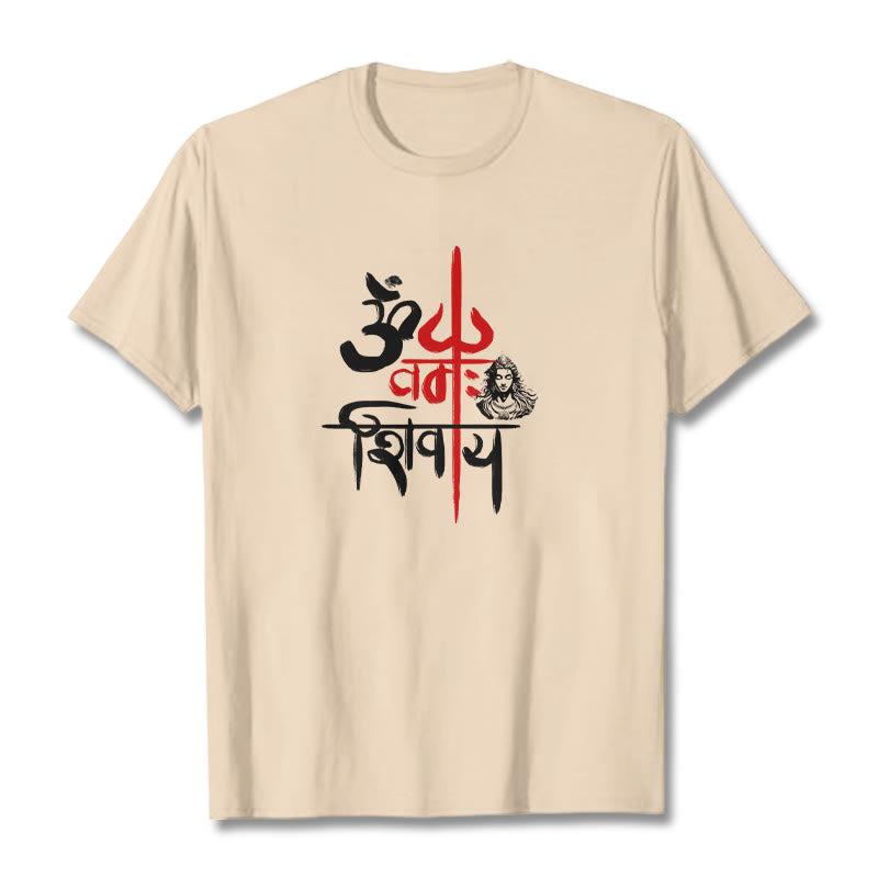 Buddha Stones OM NAMAH SHIVAYA Czerwony Trójząb Bawełniana Koszulka T-shirt - For - 2XL - image 14