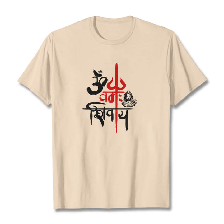 Buddha Stones OM NAMAH SHIVAYA Czerwony Trójząb Bawełniana Koszulka T-shirt - For - 2XL - image 15