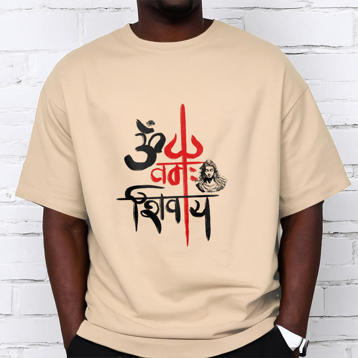 Buddha Stones OM NAMAH SHIVAYA Czerwony Trójząb Bawełniana Koszulka T-shirt - image 15