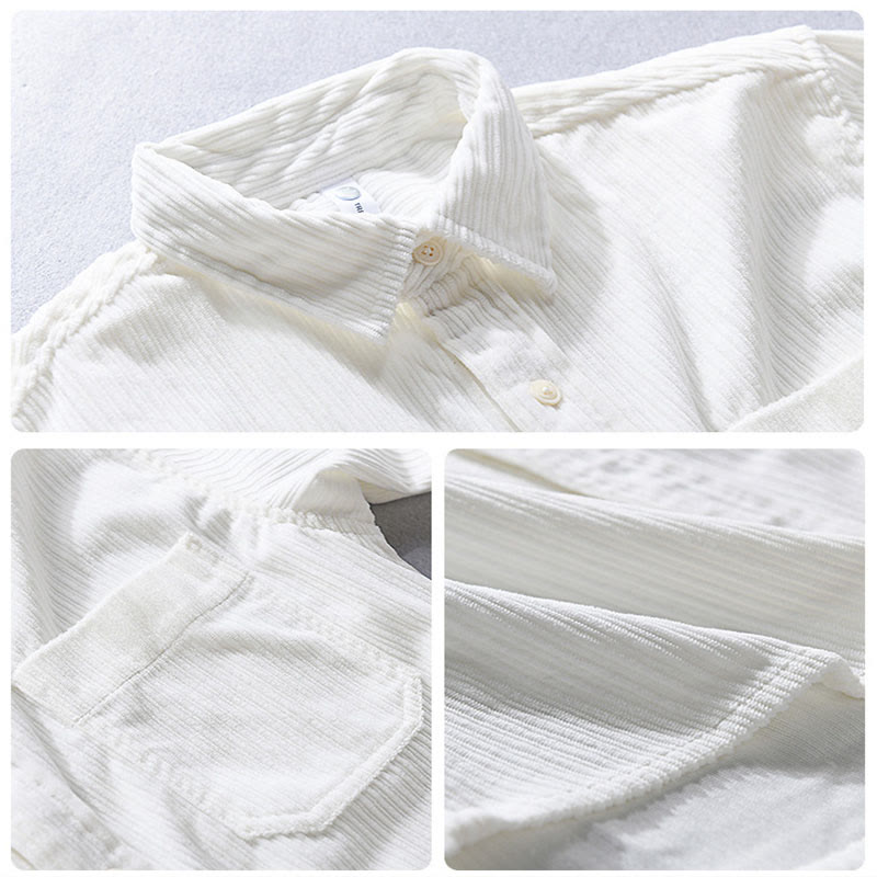 Koszula męska z długim rękawem i kołnierzykiem Buddha Stones” z kieszeniami, sztruksowa, casualowa - image 10