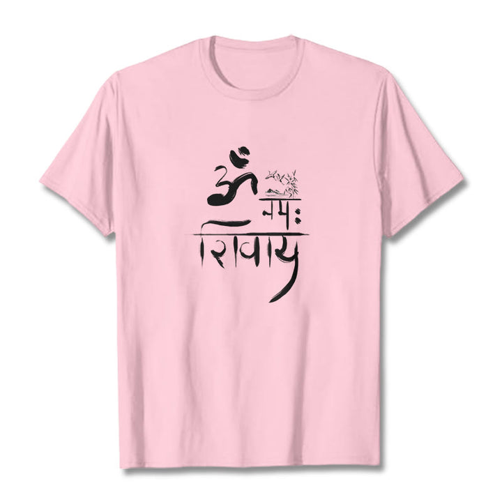 T-shirt z bawełny bambusowej i Buddha Stones OM NAMAH SHIVAYA Crane - Jasnoróżowy - 2XL - image 9