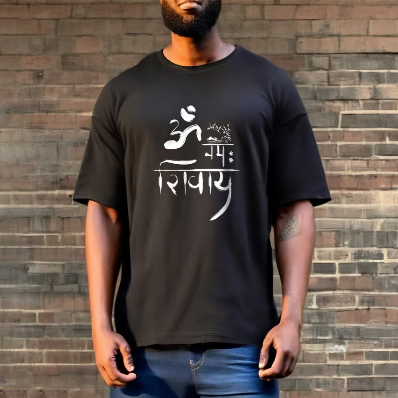 T-shirt z bawełny bambusowej i Buddha Stones OM NAMAH SHIVAYA Crane - image 8