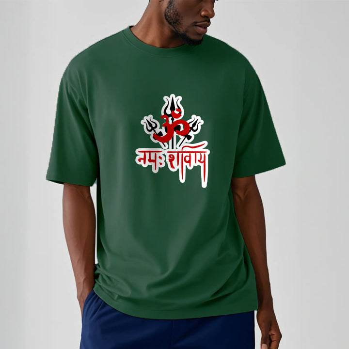 Buddha Stones OM NAMAH SHIVAYA Trzy Trójzęby Bawełniana Koszulka T-shirt - image 15