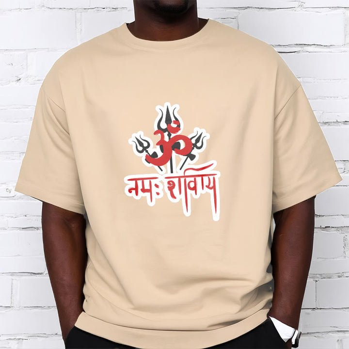 Buddha Stones OM NAMAH SHIVAYA Trzy Trójzęby Bawełniana Koszulka T-shirt - image 13