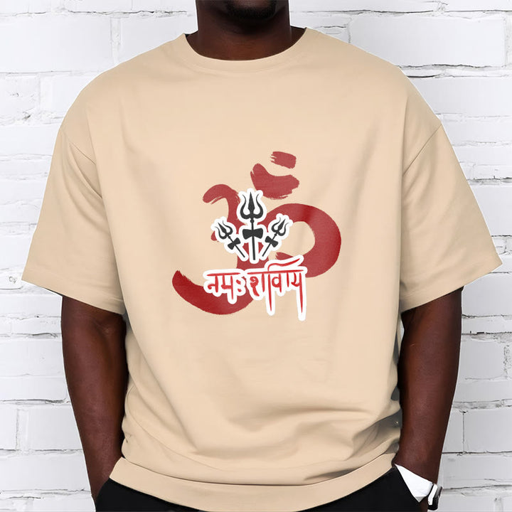 Buddha Stones OM NAMAH SHIVAYA Trzy małe trójzęby bawełniana koszulka T-shirt - image 2