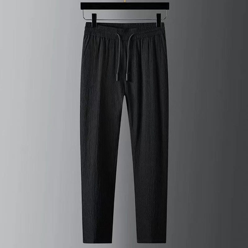 Buddha Stones Czysty Kolor Długi Rękaw Top Spodnie Odzież Męski Zestaw - image 3