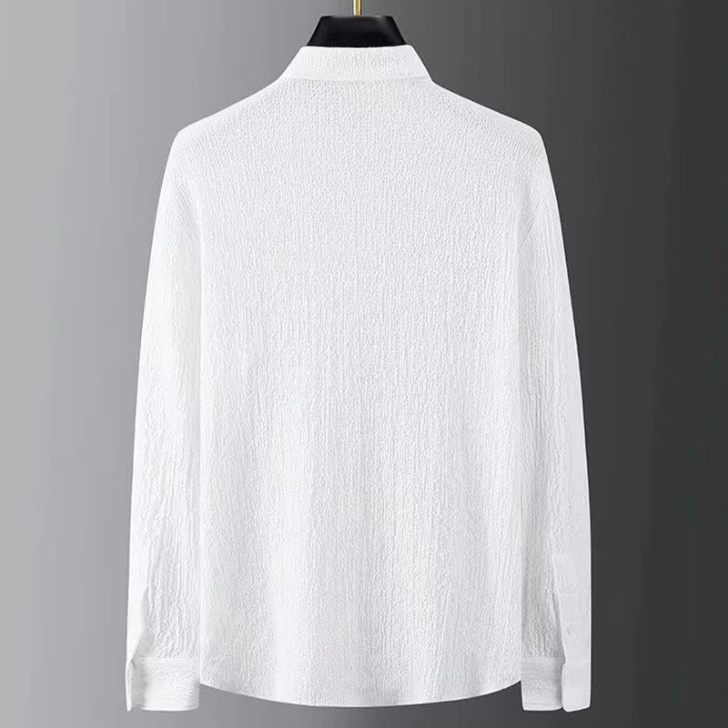 Buddha Stones Czysty Kolor Długi Rękaw Top Spodnie Odzież Męski Zestaw - image 6