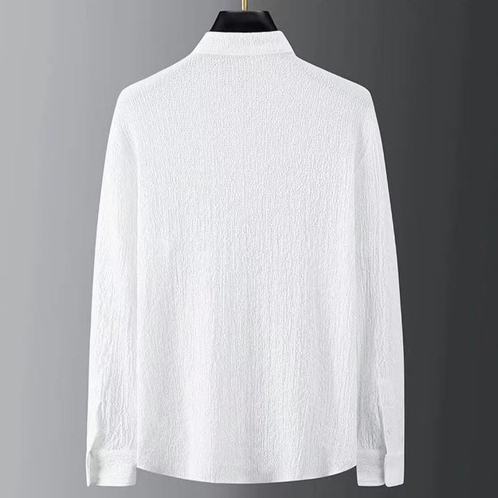 Buddha Stones Czysty Kolor Długi Rękaw Top Spodnie Odzież Męski Zestaw - image 6