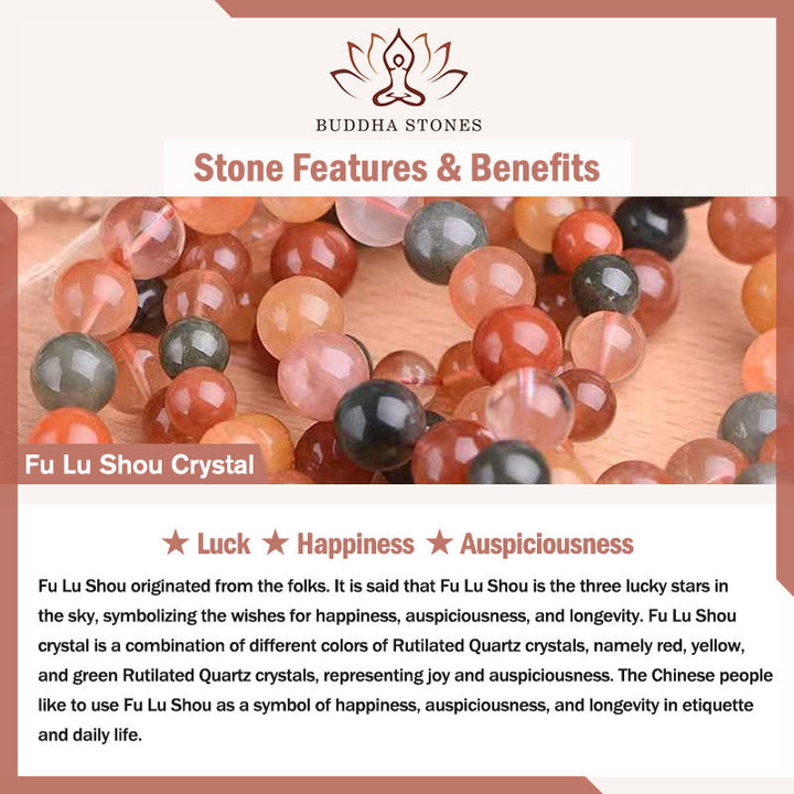 Buddha Stones Naturalny Fu Lu Shou Kryształ Hetian Biały Jade Perła Bransoletka Szczęścia