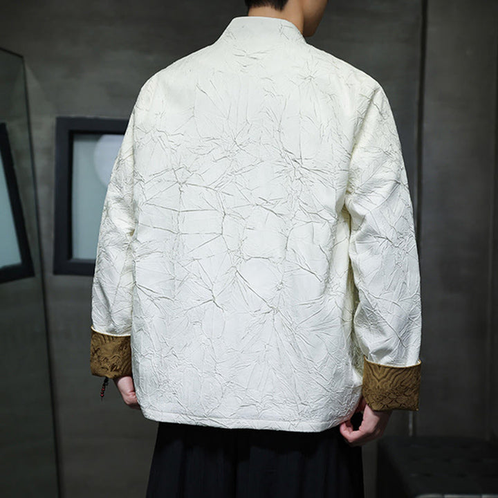 Buddha Stones Tang Suit Casual Żabka-guzik Długi rękaw Nylonowa męska kurtka Koszula Odzież - image 10