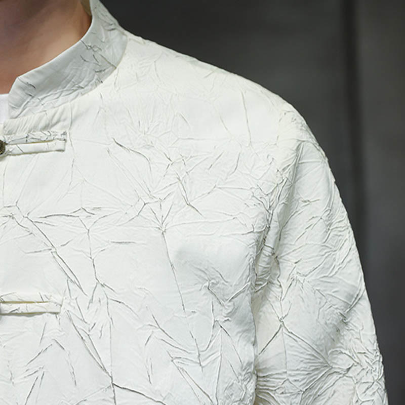 Buddha Stones Tang Suit Casual Żabka-guzik Długi rękaw Nylonowa męska kurtka Koszula Odzież - image 11