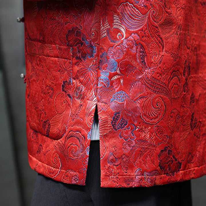 Buddha Stones -Guzik Chiński Tang Suit Stojący Kołnierz Długa Koszula Męska Kurtka Odzież - image 15