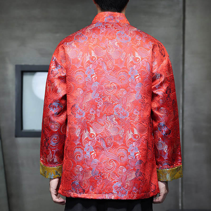 Buddha Stones -Guzik Chiński Tang Suit Stojący Kołnierz Długa Koszula Męska Kurtka Odzież - image 9