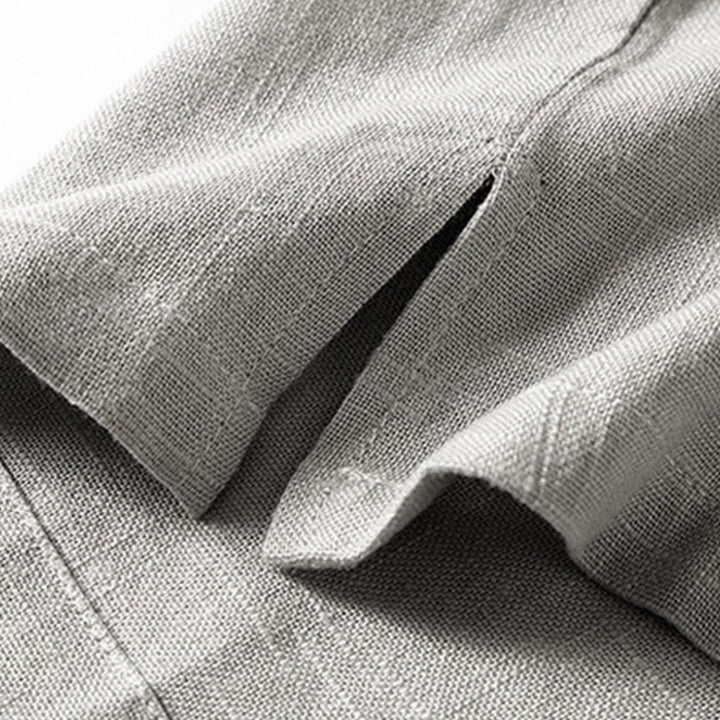 Koszula męska Buddha Stones Loose w jednolitym kolorze z wyciętym dekoltem i krótkim rękawem, wygodna, zapinana na guziki, oddychająca, bawełniana, lniana koszula - image 10