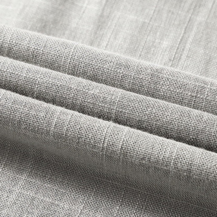 Koszula męska Buddha Stones Loose w jednolitym kolorze z wyciętym dekoltem i krótkim rękawem, wygodna, zapinana na guziki, oddychająca, bawełniana, lniana koszula - image 13