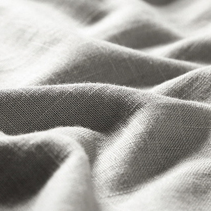 Koszula męska Buddha Stones Loose w jednolitym kolorze z wyciętym dekoltem i krótkim rękawem, wygodna, zapinana na guziki, oddychająca, bawełniana, lniana koszula - image 12