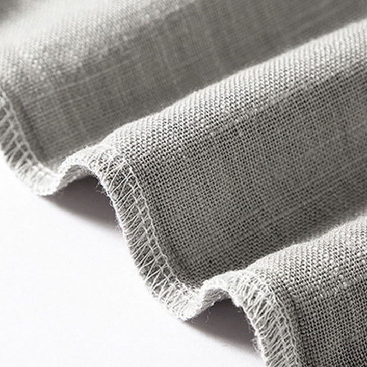 Koszula męska Buddha Stones Loose w jednolitym kolorze z wyciętym dekoltem i krótkim rękawem, wygodna, zapinana na guziki, oddychająca, bawełniana, lniana koszula - image 14