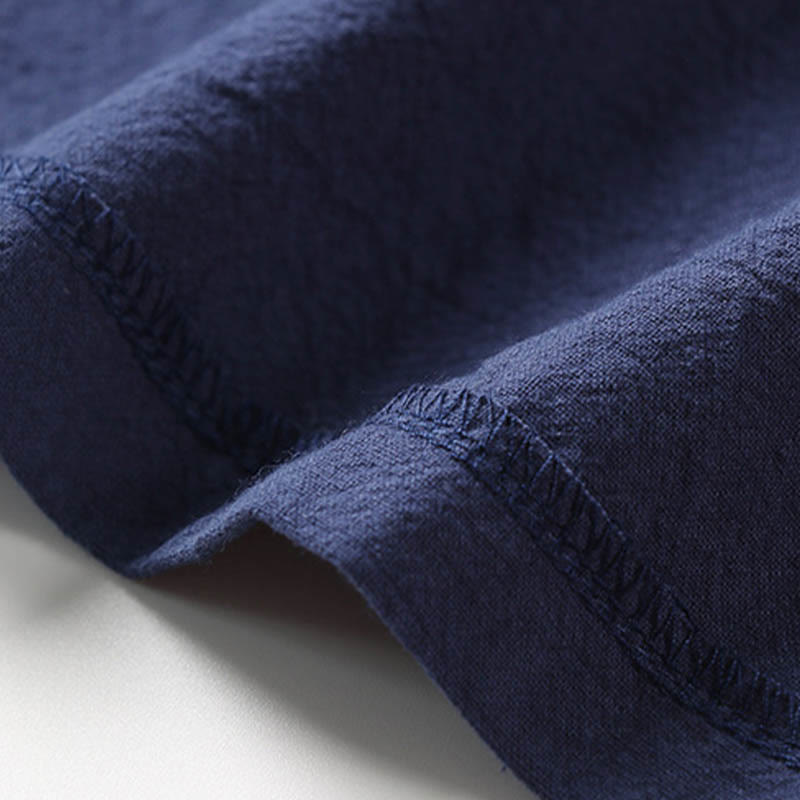 Buddha Stones Fałszywy Dwuczęściowy Męski Kardigan Z Pół Rękawem Haft Hanfu Komfortowa Bawełniana Koszula - image 9