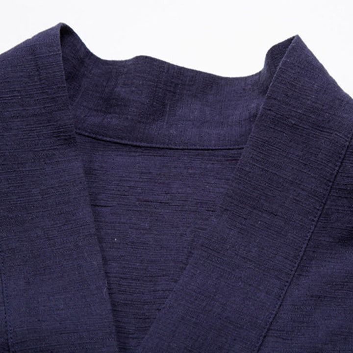 Koszula męska z krótkim rękawem Buddha Stones z kieszenią, dekoltem w serek, kardiganem, wygodna, bawełniana, lniana - image 8