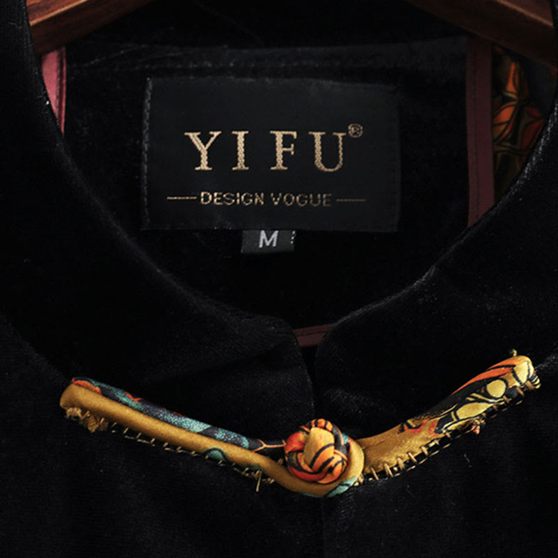 Buddha Stones Tang Suit Żaba-guzik Okrągły Dekolt Męska Kurtka Bawełniana Koszula Odzież - image 2