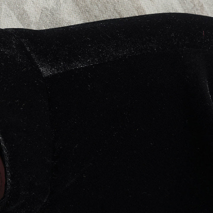 Buddha Stones Tang Suit Żaba-guzik Okrągły Dekolt Męska Kurtka Bawełniana Koszula Odzież - image 4