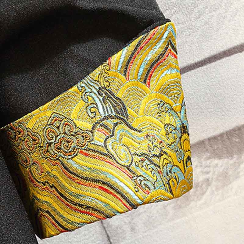 Buddha Stones Haft Smok Feniks Casual Żaba-guzik Bawełna Męska Kurtka Koszula Odzież - image 11