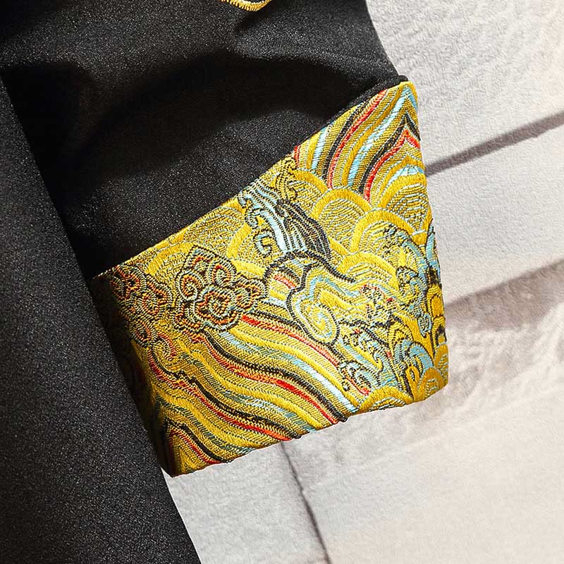 Buddha Stones Haft Smok Feniks Casual Żaba-guzik Bawełna Męska Kurtka Koszula Odzież - image 13