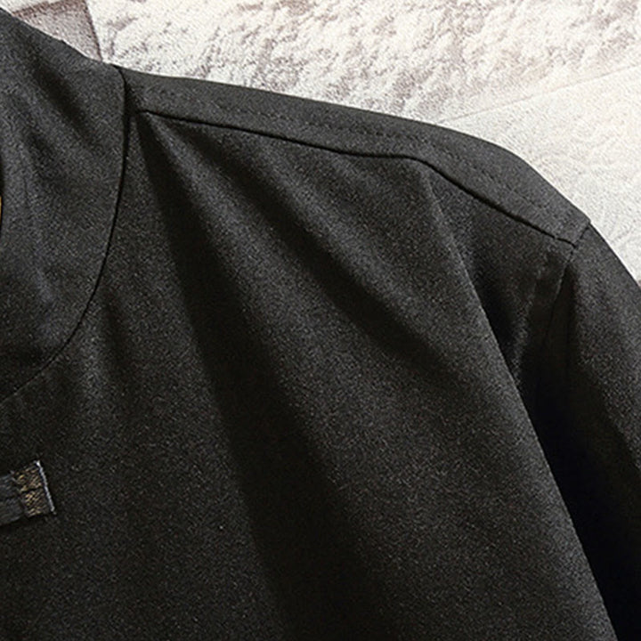 Buddha Stones Haft Smok Feniks Casual Żaba-guzik Bawełna Męska Kurtka Koszula Odzież - image 4