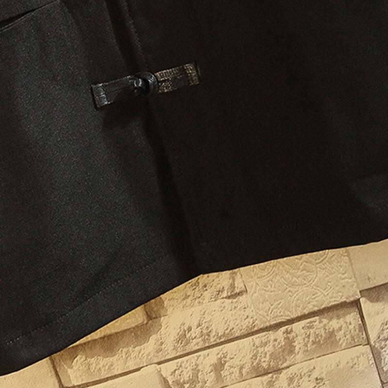 Buddha Stones Haft Smok Feniks Casual Żaba-guzik Bawełna Męska Kurtka Koszula Odzież - image 6