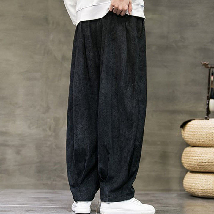 Spodnie męskie Buddha Stones Casual Plain Cotton Bloomer z kieszeniami - image 5