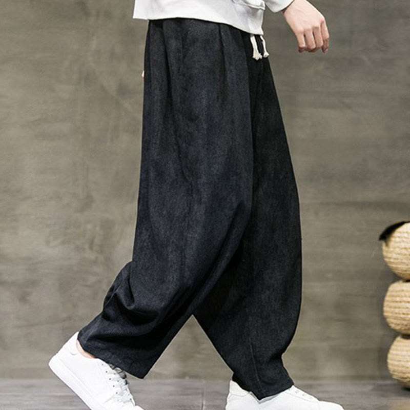 Spodnie męskie Buddha Stones Casual Plain Cotton Bloomer z kieszeniami - image 1