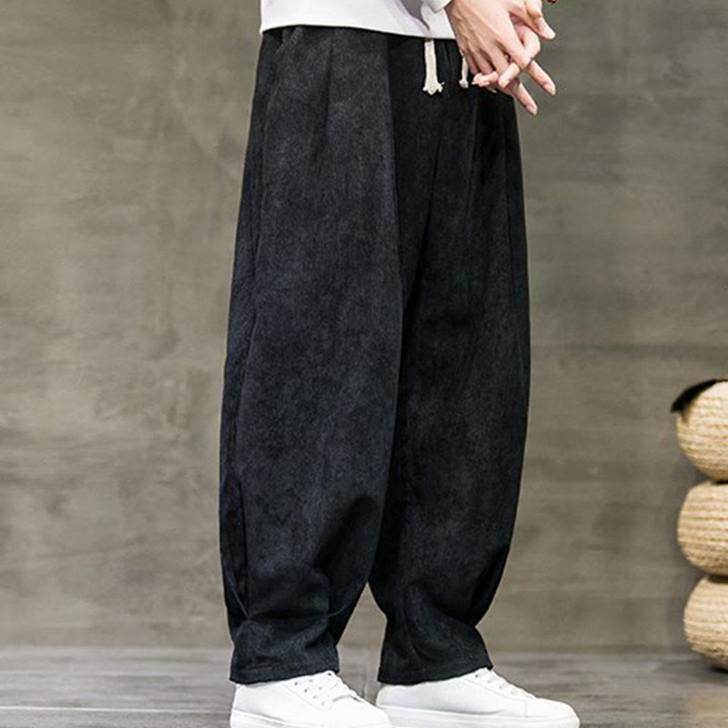 Spodnie męskie Buddha Stones Casual Plain Cotton Bloomer z kieszeniami - image 2
