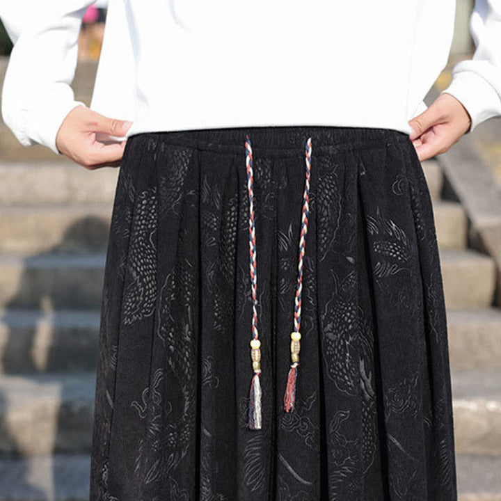 Buddha Stones Smok Projekt Casual Gładka Bawełna Męskie Spodnie Z Kieszeniami - image 18