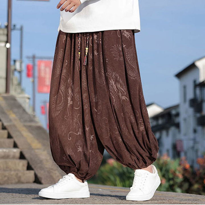 Buddha Stones Smok Projekt Casual Gładka Bawełna Męskie Spodnie Z Kieszeniami - SaddleBrown - US/UK/AU46， EU56 (5XL) - image 0
