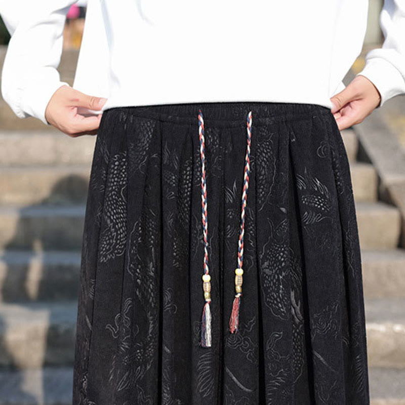 Buddha Stones Smok Projekt Casual Gładka Bawełna Męskie Spodnie Z Kieszeniami - image 18