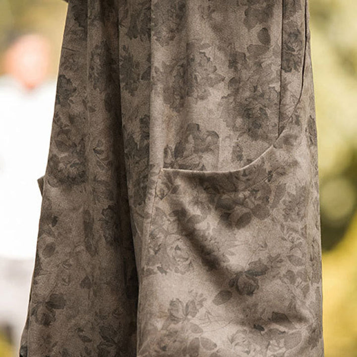 Spodnie męskie Buddha Stones Casual Flower Corduroy Cotton z dużymi kieszeniami - image 12