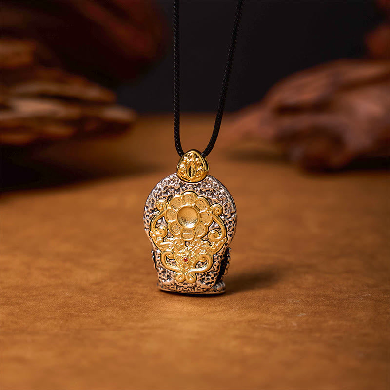 Buddha Stones Tybetańskie Awalokiteśwara Dzi Koralik Wzór Miedziany Czystość Uzdrawiający Naszyjnik Wisiorek
