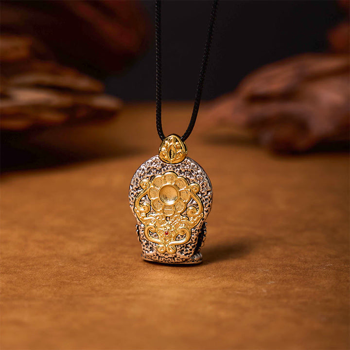 Buddha Stones Tybetańskie Awalokiteśwara Dzi Koralik Wzór Miedziany Czystość Uzdrawiający Naszyjnik Wisiorek