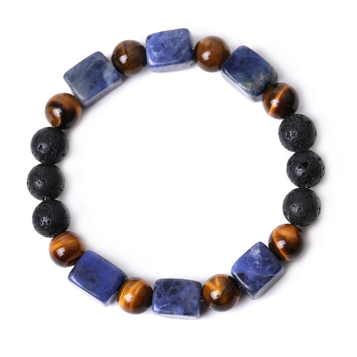 Buddha Stones Różne Kryształy Sześcian Ametyst Lava Rock Wsparcie Bransoletka