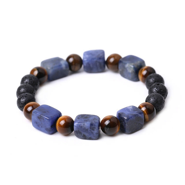 Buddha Stones Różne Kryształy Sześcian Ametyst Lava Rock Wsparcie Bransoletka
