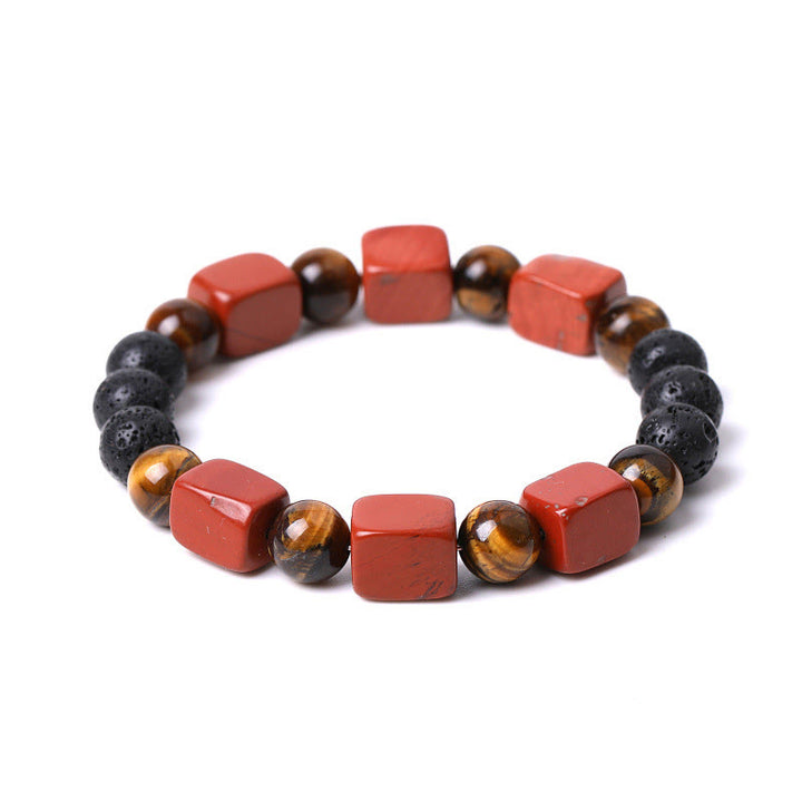 Buddha Stones Różne Kryształy Sześcian Ametyst Lava Rock Wsparcie Bransoletka