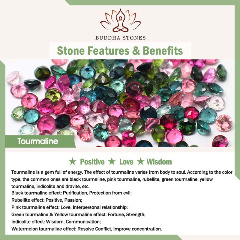Bransoletka z czarnego turmalinu i Buddha Stones