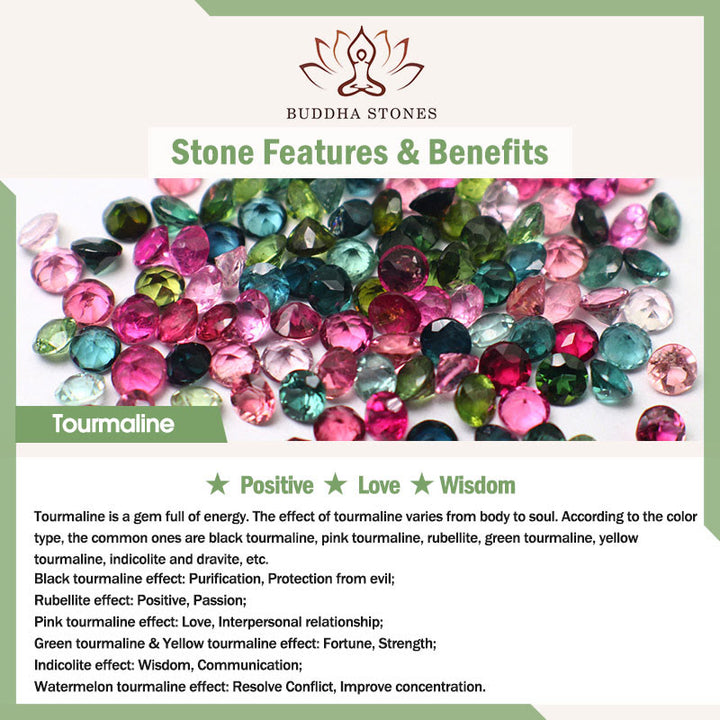 Bransoletka z czarnego turmalinu i Buddha Stones