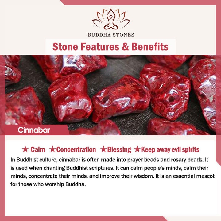 Bransoletka z błogosławieństwem Buddha Stones Cinnabar Rose