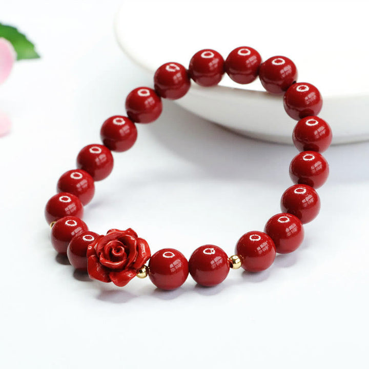 Bransoletka Buddha Stones Cinnabar Rose Calm