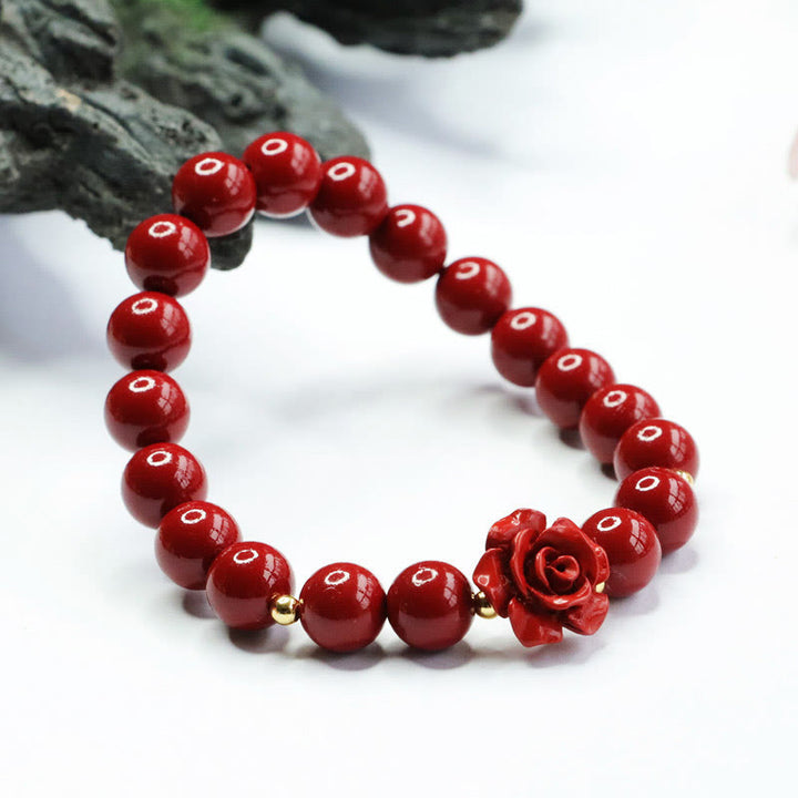 Bransoletka Buddha Stones Cinnabar Rose Calm