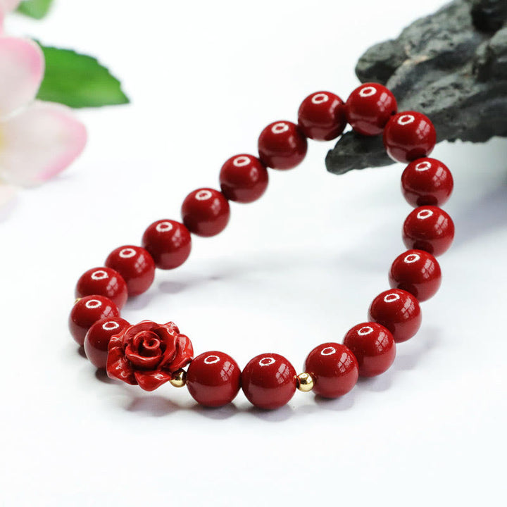 Bransoletka Buddha Stones Cinnabar Rose Calm