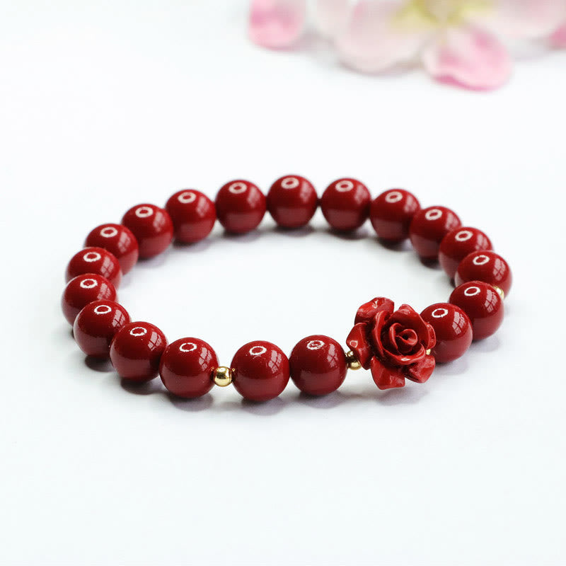 Bransoletka Buddha Stones Cinnabar Rose Calm