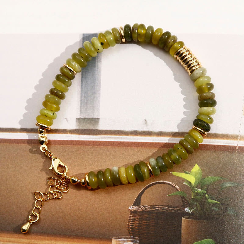 Bransoletka uzdrawiająca z Buddha Stones Gild Cyan Jade Success
